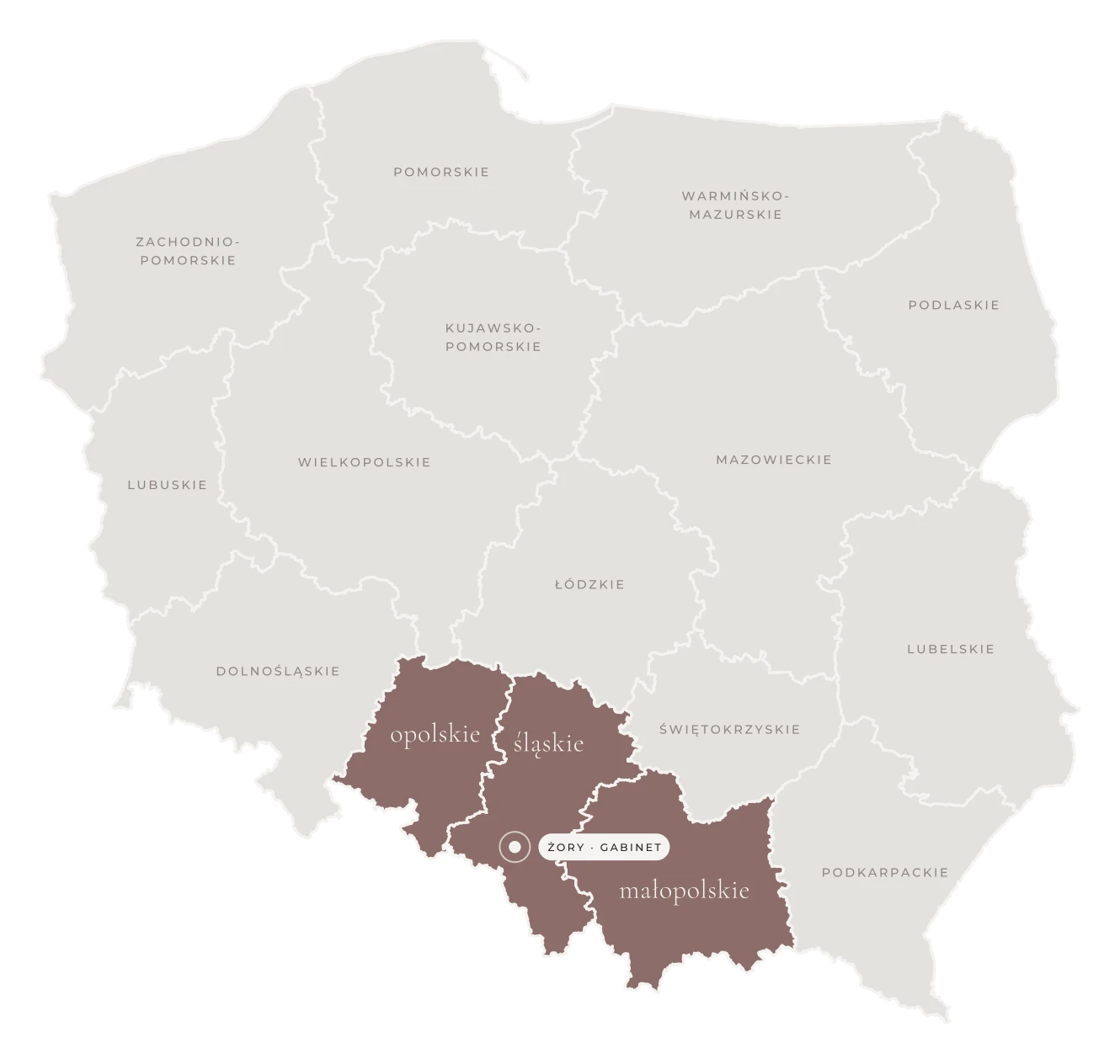Mapa dojazdu: województwa śląskie, opolskie i małopolskie